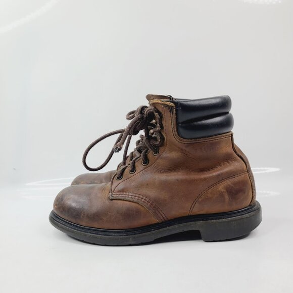 Red Wing Men\'s Brown Black Leather Lace Up Ankle Classic Work Boots Size 7 main image 7